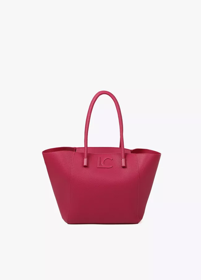 Grained faux leather tote bag