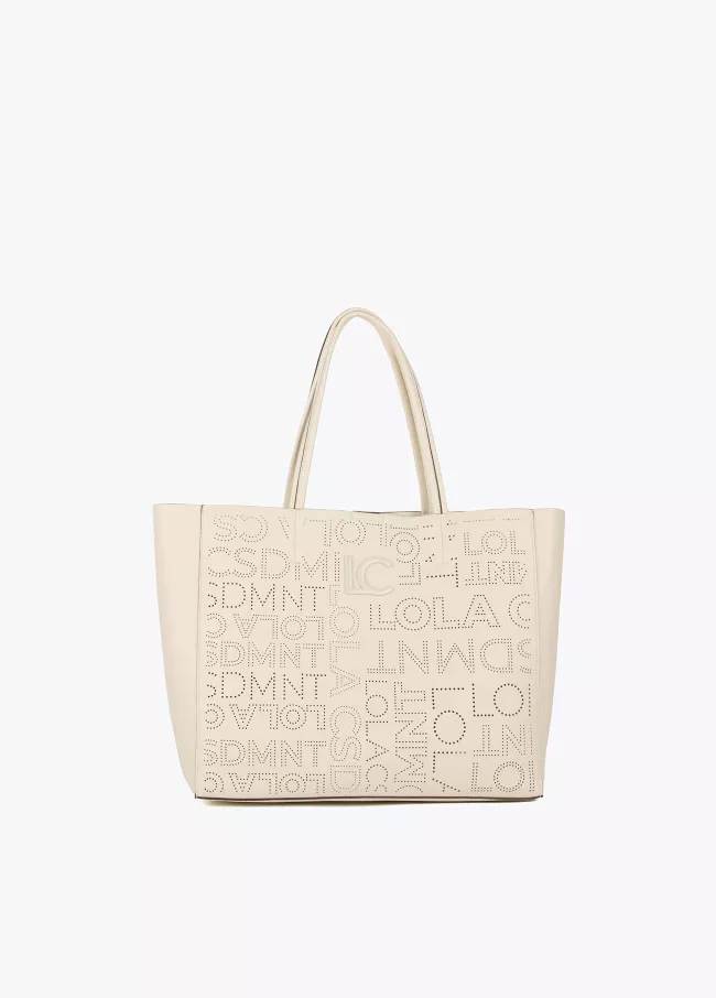 Cutwork logo tote bag