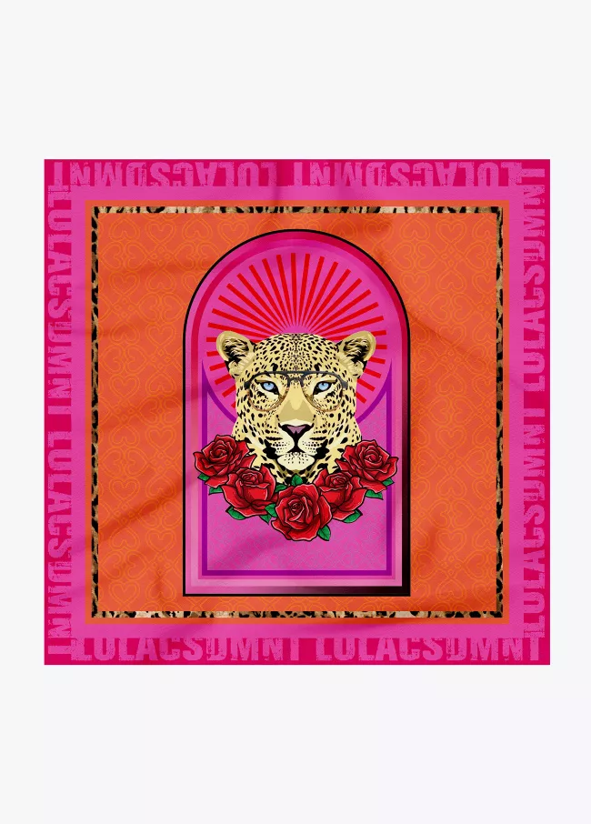 Pañuelo leopardo y flores