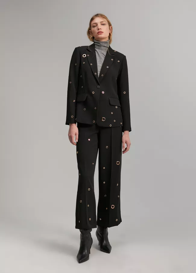 Blazer with eyelet details