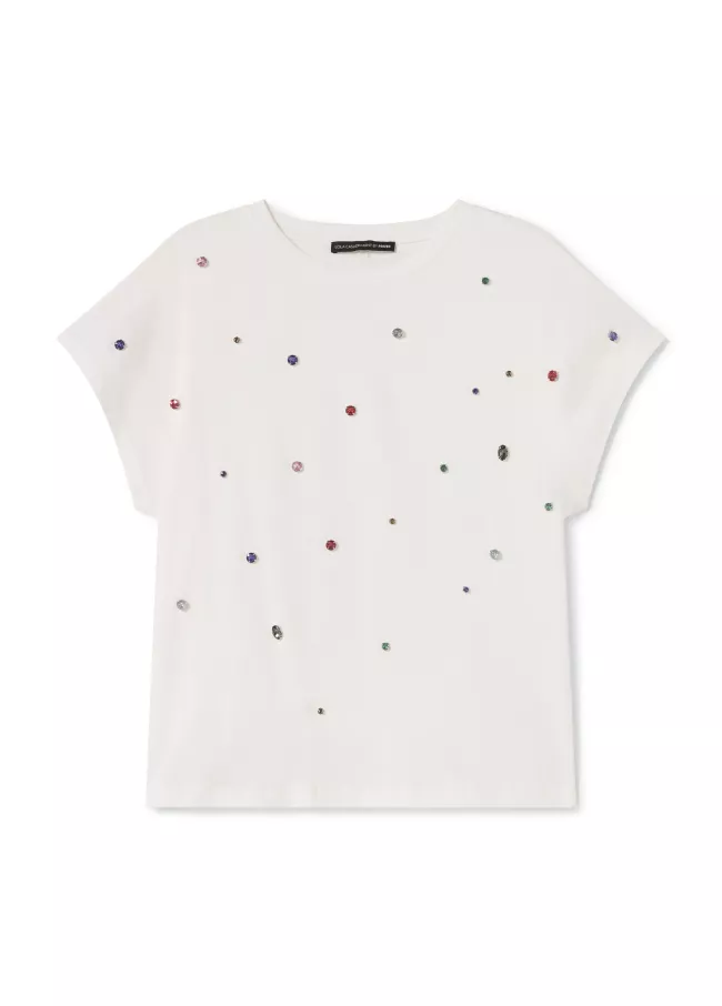 T-shirt with rhinestone detail