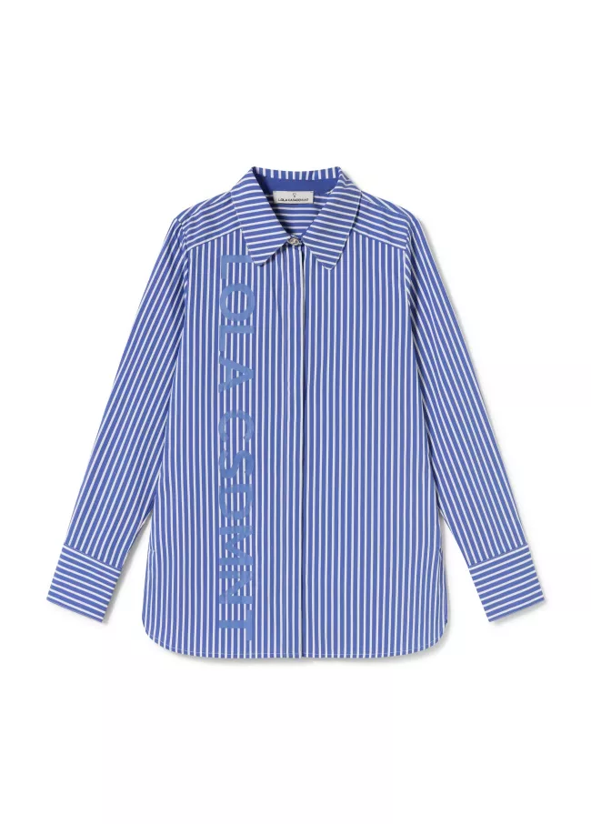 Striped shirt with logo
