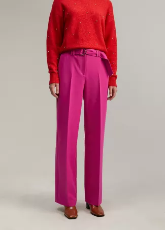 Wide-leg trousers with belt