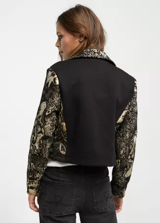 Animal print jacquard jacket