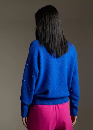 Sweater with crystal details