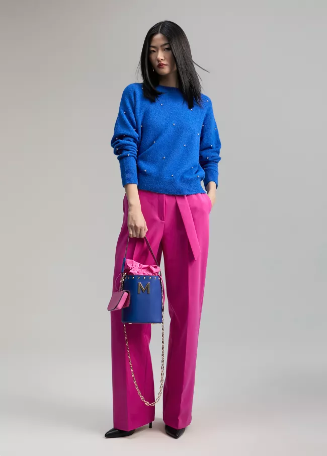 Sweater with crystal details