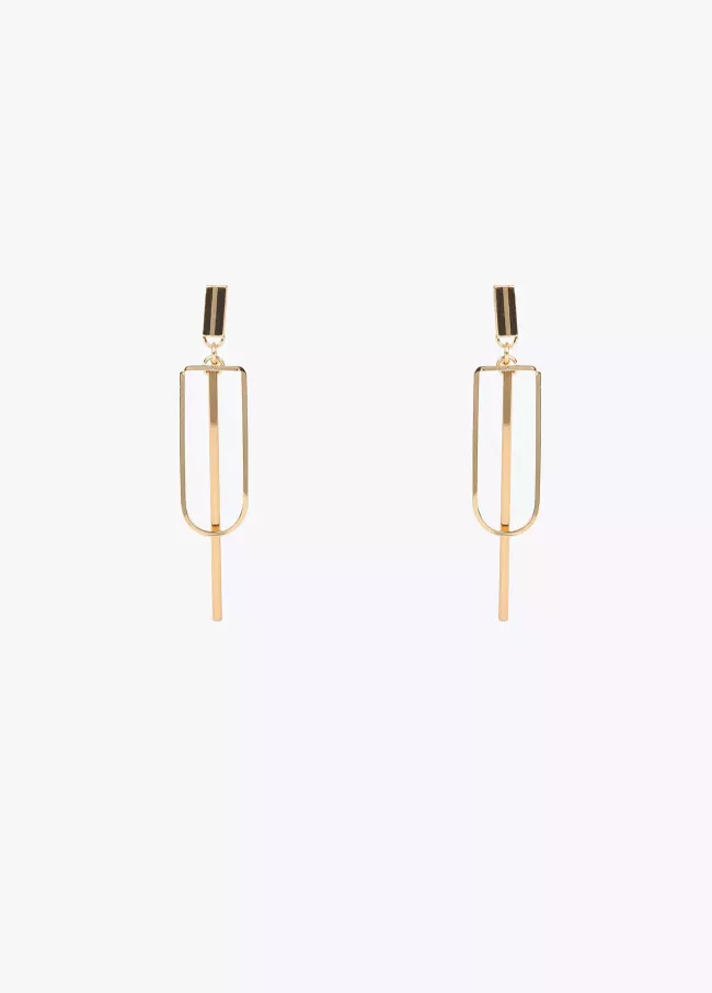 Two-piece gold-toned earrings