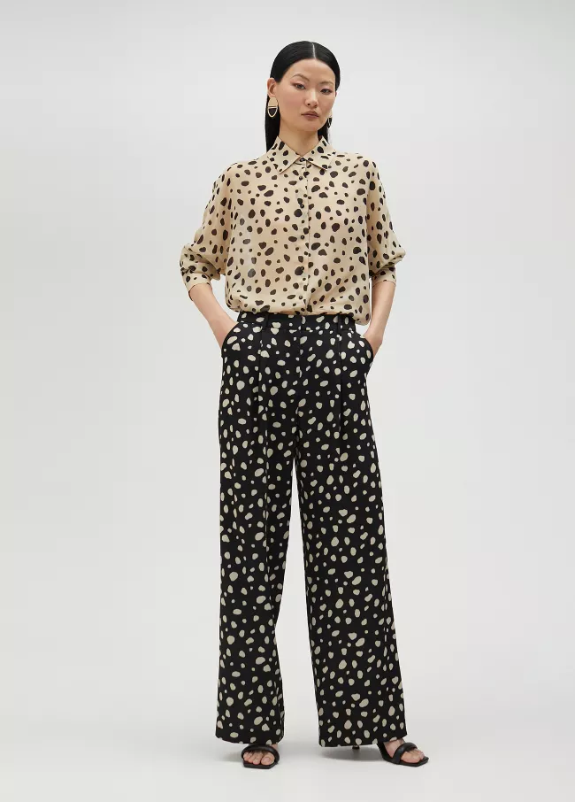 Black polka dot shirt