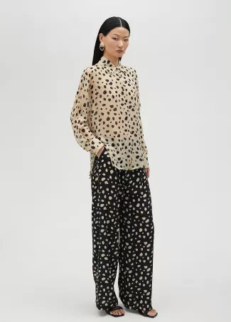 Black polka dot shirt