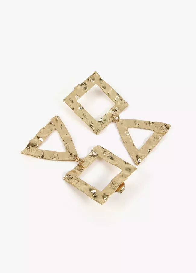 Gold-toned earrings with geometric shapes
