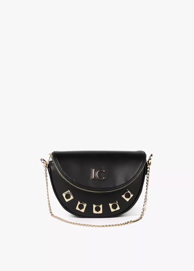 Faux leather belt bag/crossbody bag with square...