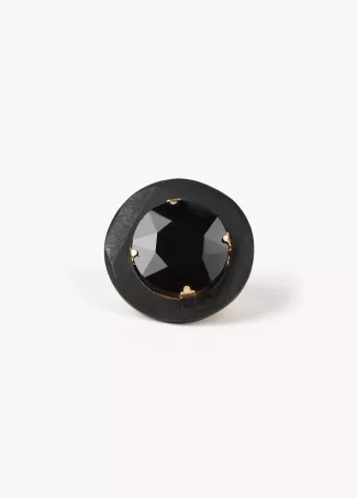 Wooden ring with rhinestones