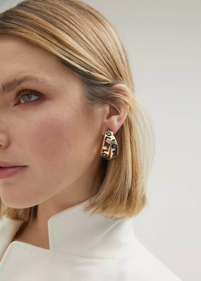 Gold-toned double-hoop earrings