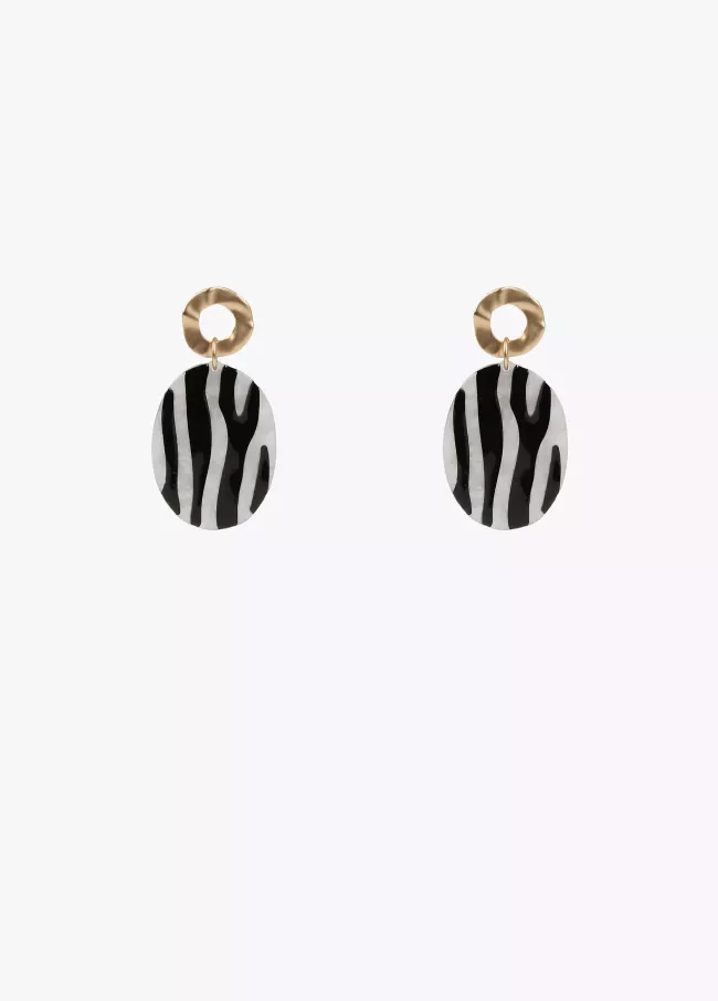 Pendientes doble pieza zebra