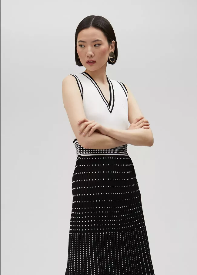 Vestido de punto efecto plisado