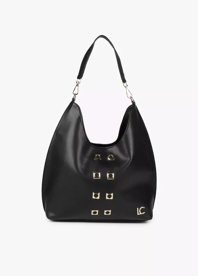 Bolso shopper con ojales metálicos cuadrados