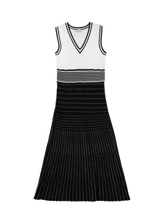 Vestido de punto efecto plisado