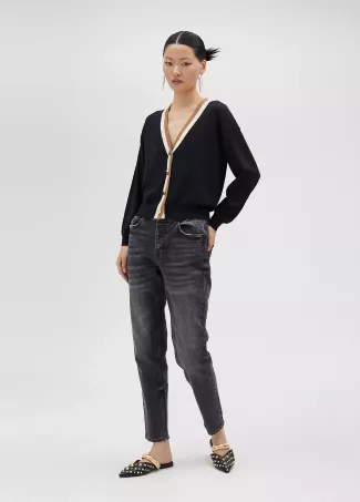Basic contrast cardigan
