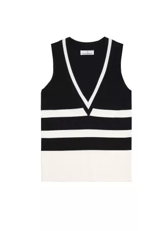 Two-tone knit top