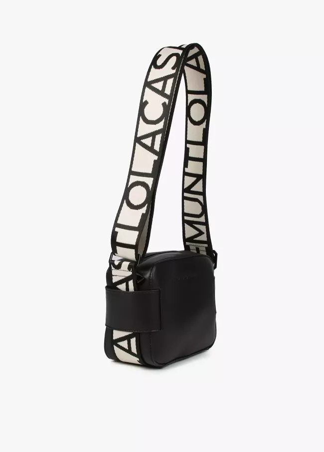 Bandolera camera bag con asas logotipadas