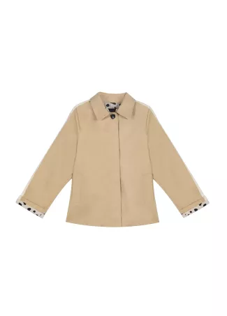 Short camel trench coat