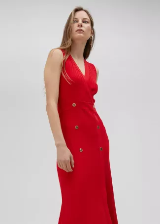 Red knit dress