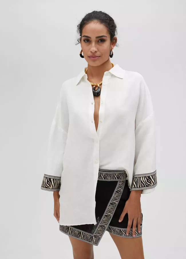 Linen shirt with border