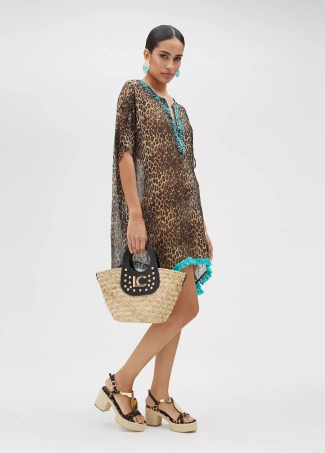 Vestido corto animal print