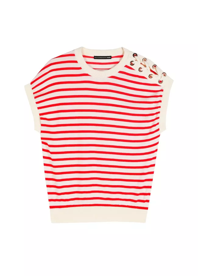 Top de rayas detalle eyelets