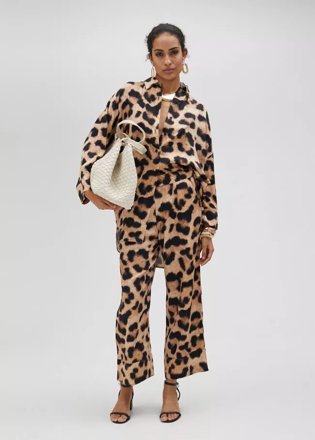 Pantalón animal print palazzo