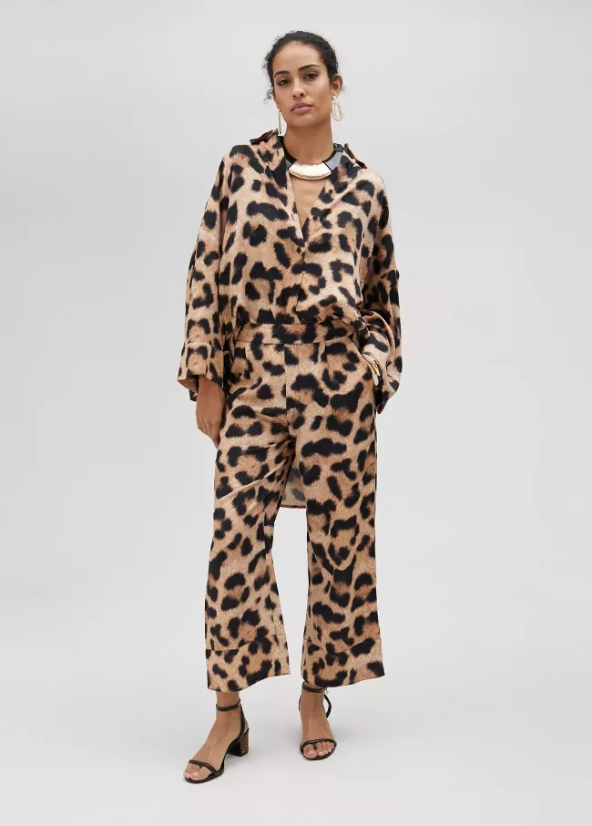 Pantalón animal print palazzo