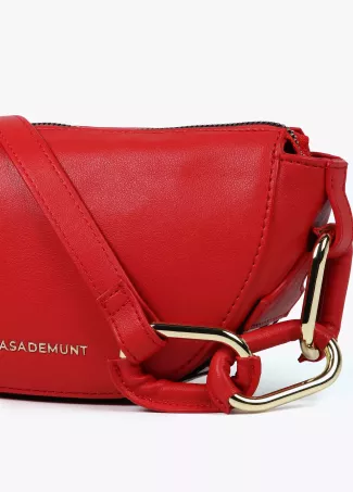 Crossbody bag with eyelets and logo strap