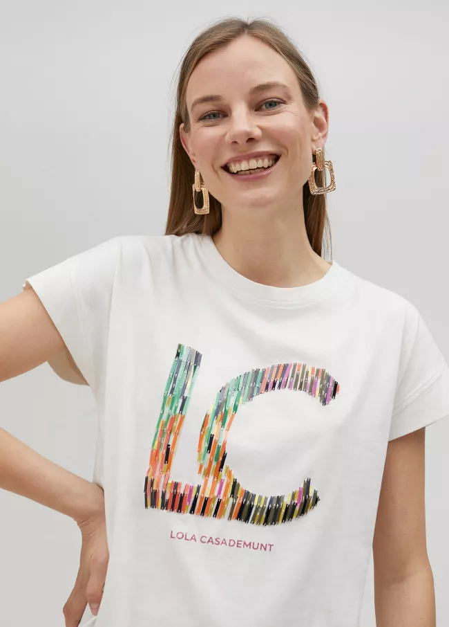 Camiseta con logo multiraya