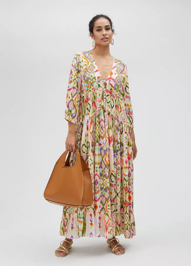 Long ethnic print dress