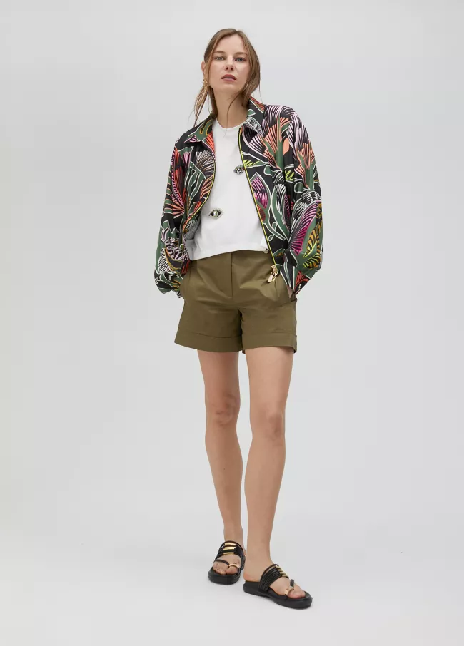 Chaqueta Bomber estampada