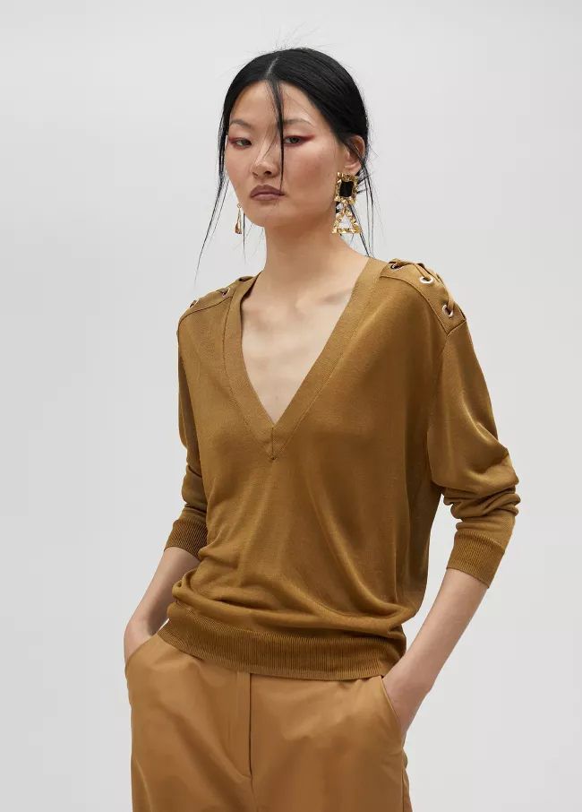 Sweater with shoulder detail