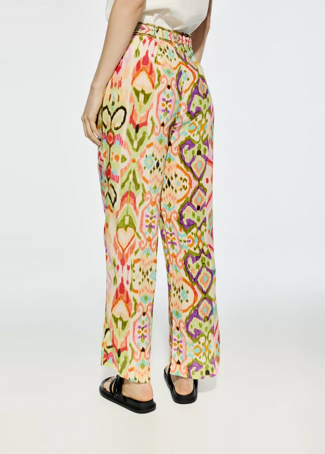 Printed silk culottes