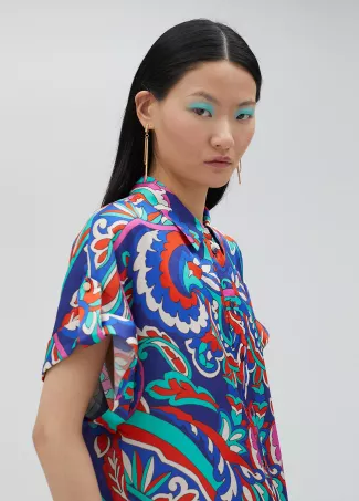 Paisley print oversize blouse