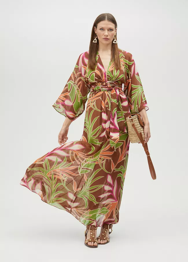 Flowing dress in floral print