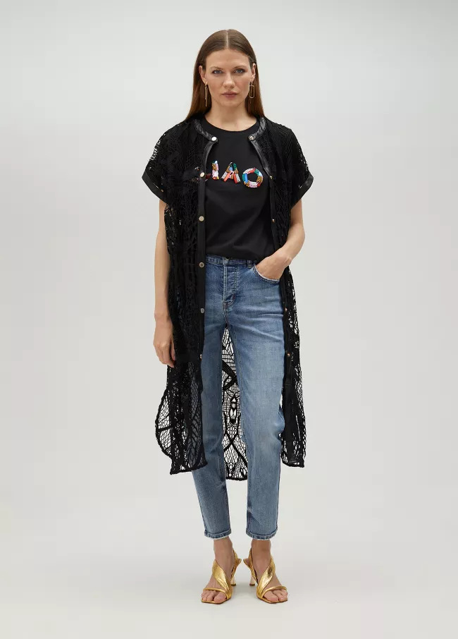 Camisa calada guipur
