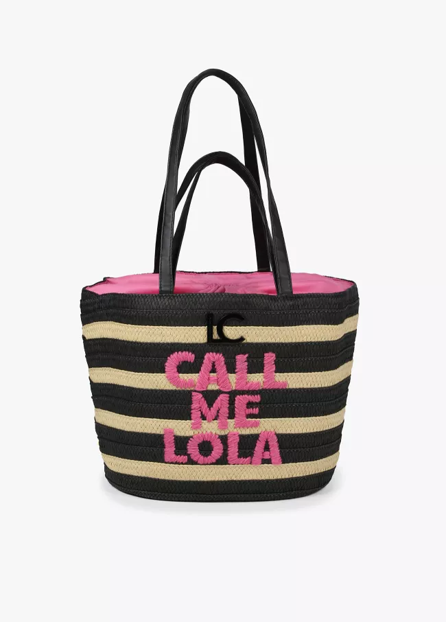 Capazo rayas "Call me Lola"