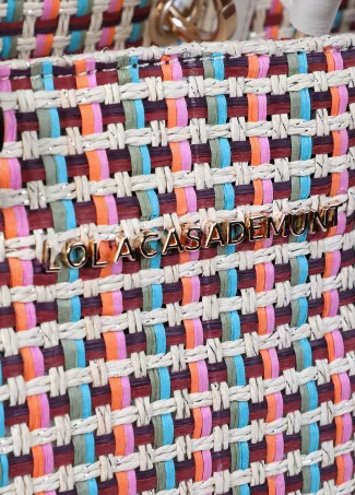 Mini bolso efecto rafia multicolor
