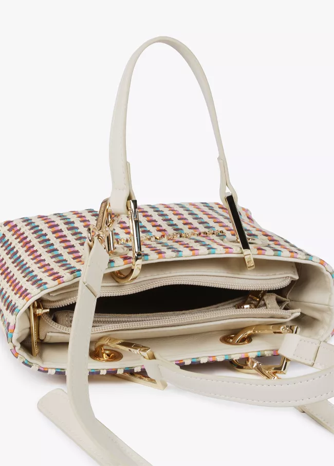 Mini bolso efecto rafia multicolor