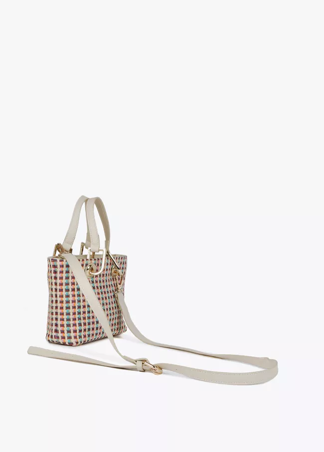Mini bolso efecto rafia multicolor