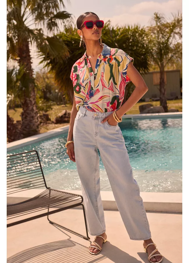 Blusa con estampado floral