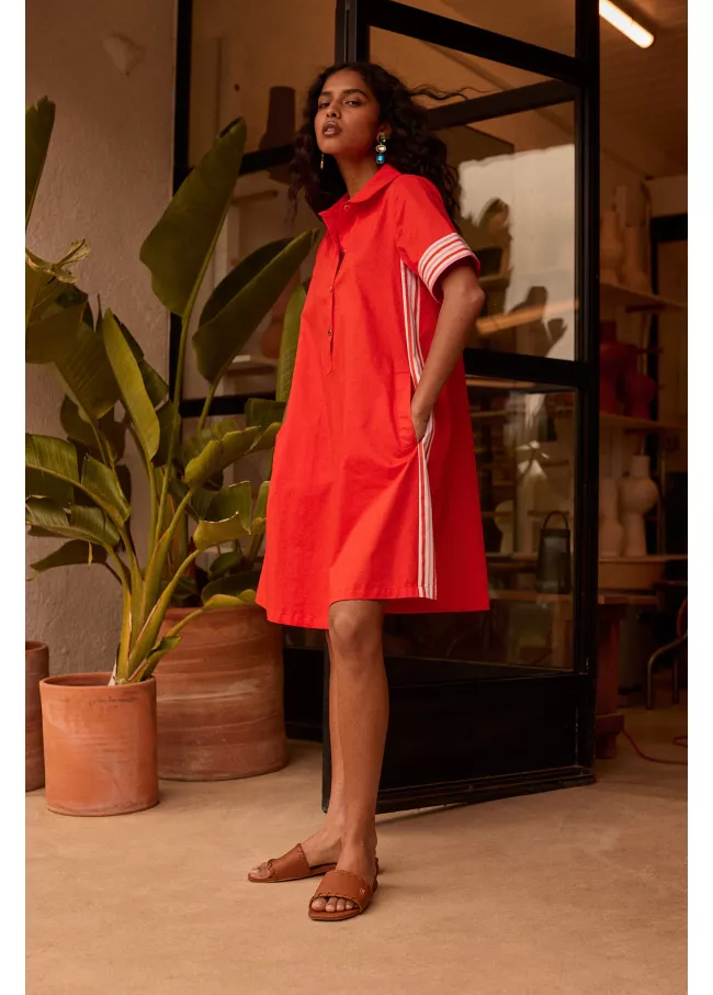 Vestido camisero de manga corta