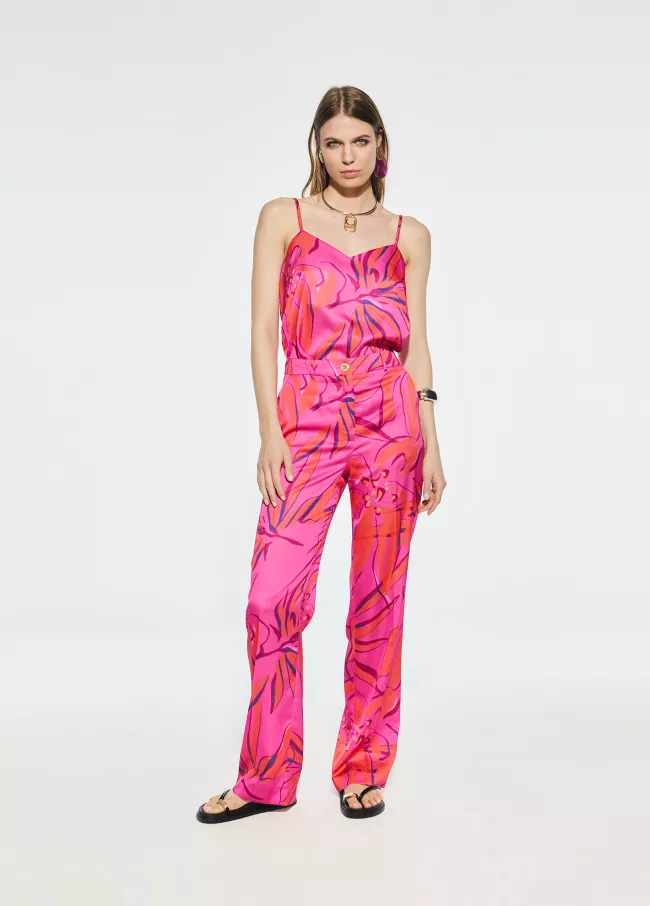 Pantalón fluído estampado
