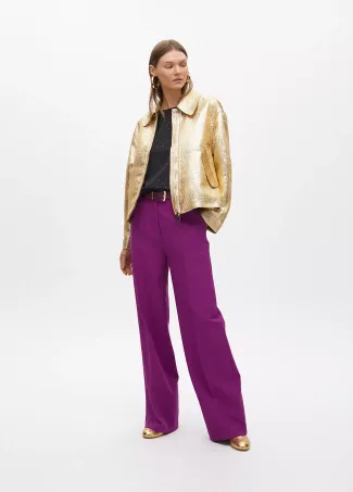 Bomber craquelada dorada