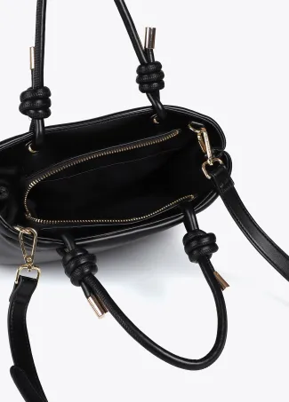 Quilted faux leather bag with round XL studs