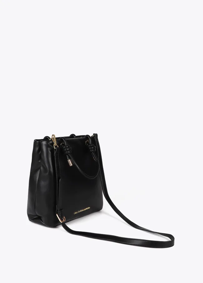 Quilted faux leather bag with round XL studs